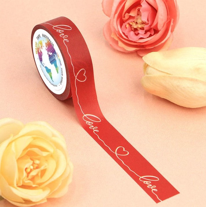Endless Love Red Washi Tape