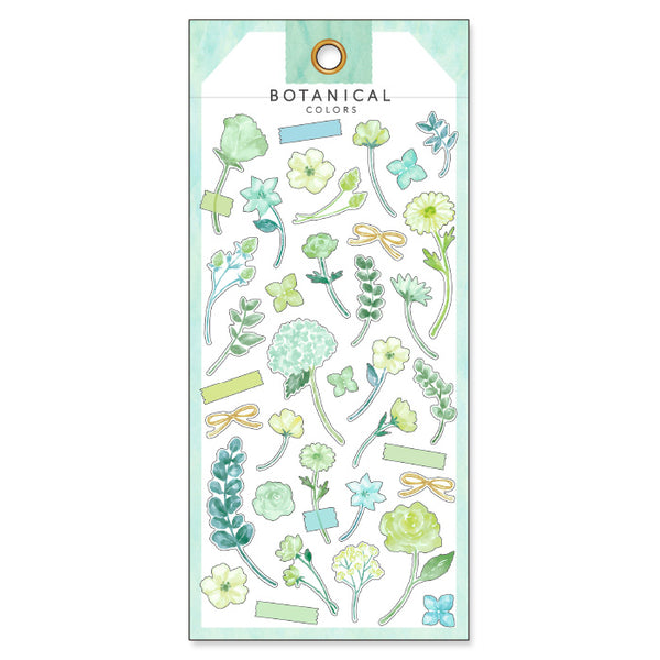 Green Flowers - Botanical Colours Series Stickers