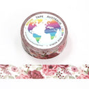 Red and Pink Flowers - Foil Washi Tape