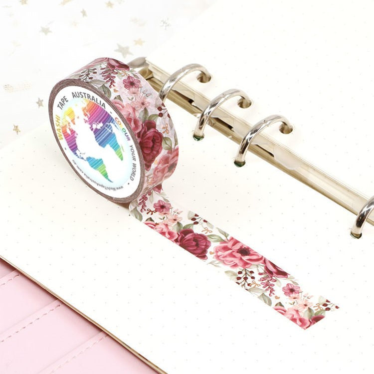 Red and Pink Flowers - Foil Washi Tape
