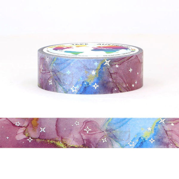 Rose Red Blue Galaxy - Foil Washi Tape