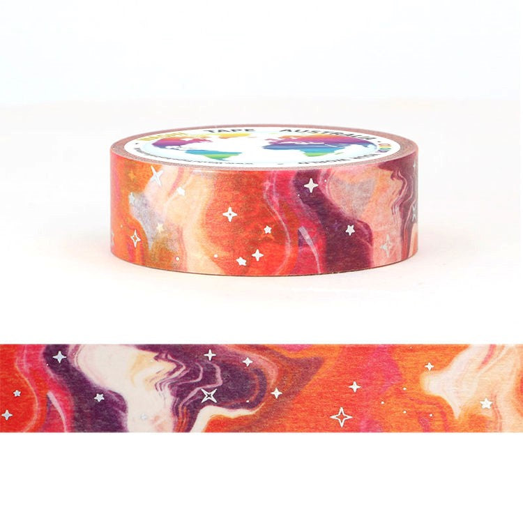 Orange Purple Galaxy - Foil Washi Tape