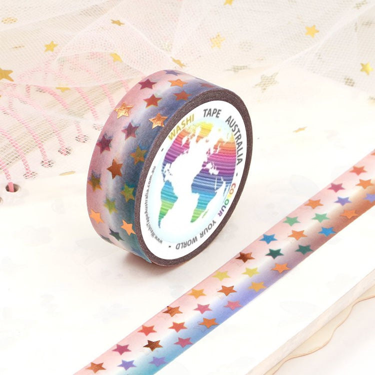 Colourful Stars - Foil Washi Tape