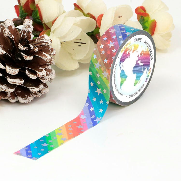 Rainbow Stars - Foil Washi Tape