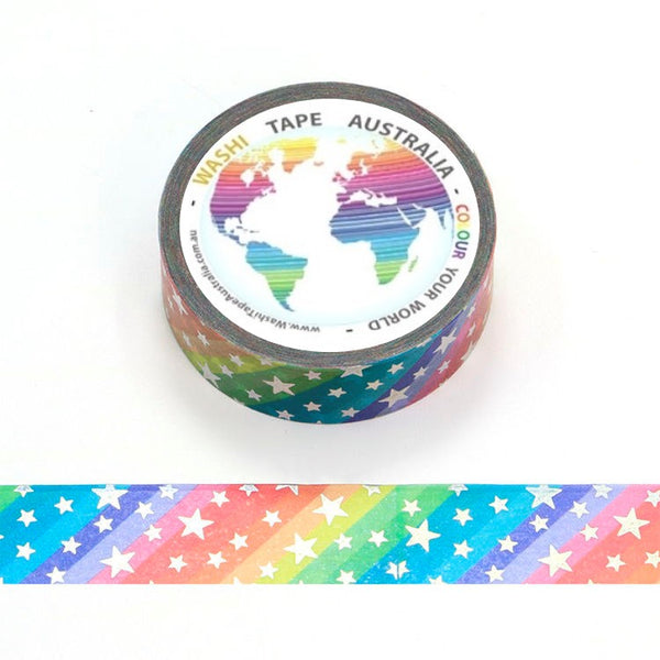 Rainbow Stars - Foil Washi Tape
