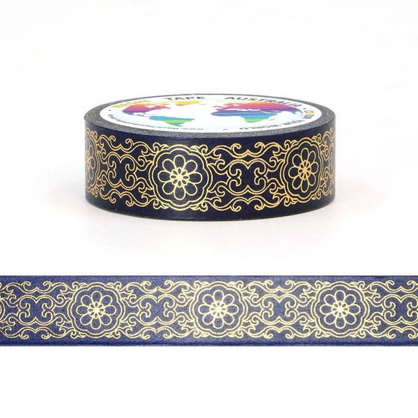 Gold Floral  - Foil Washi Tape
