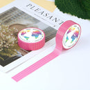 Gold on Pink Grid - Foil Washi Tape (5m)