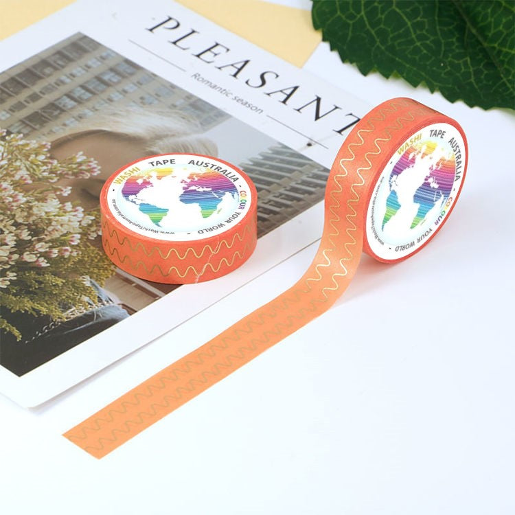 Wavy Gold Lines - Foil Washi Tape (5m)