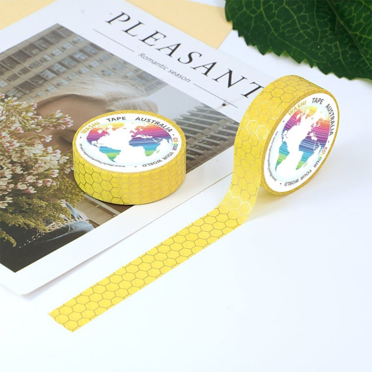 Honeycomb Yellow - Foil Washi Tape (5m)