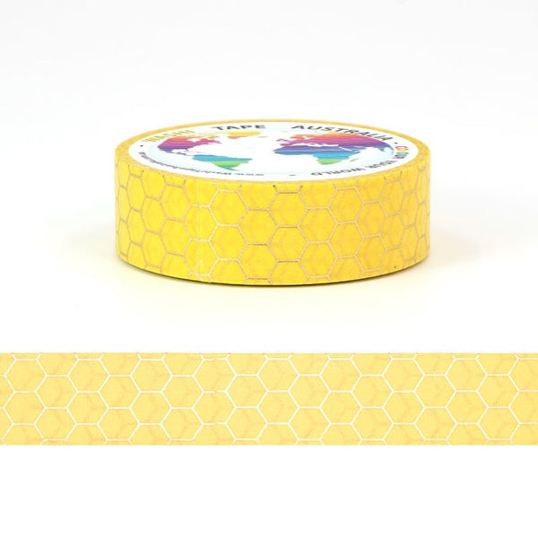 Honeycomb Yellow - Foil Washi Tape (5m)