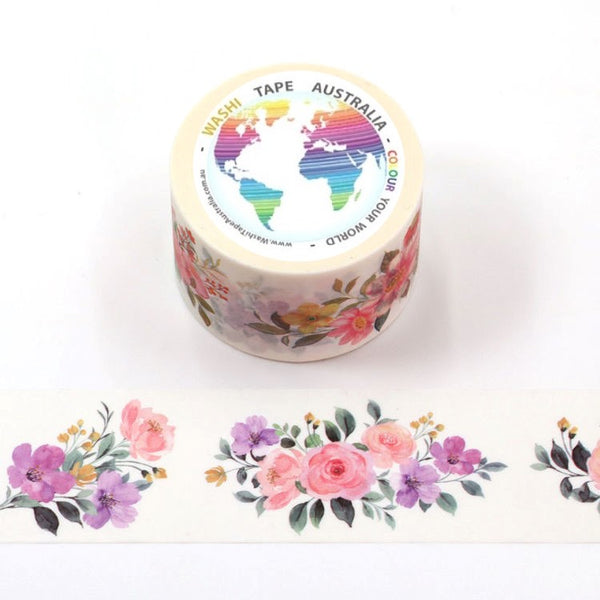 Water Colour Flowers Washi Tape (Wide 30mm)