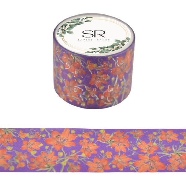 Hibiscus - wide foil washi tape (25mm)