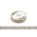 Yellow & Pink Flowers - Thin foil washi tape (10mm)