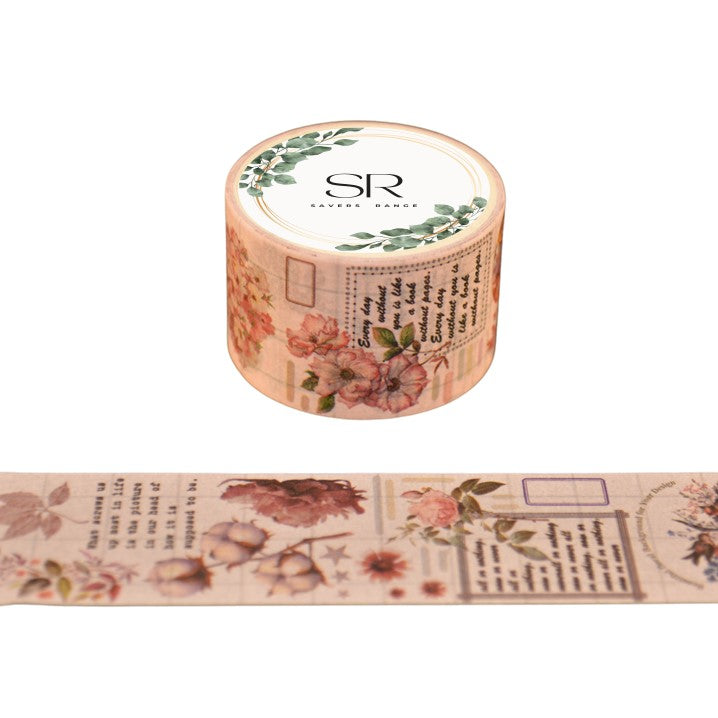 Motivation Quotes & Flowers - wide washi tape (25mm)