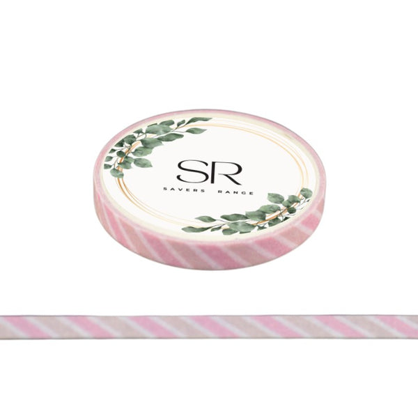 Pink & Brown Stripes - Thin washi tape (5mm)