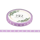 White Hearts on Purple - Thin washi tape (5mm)