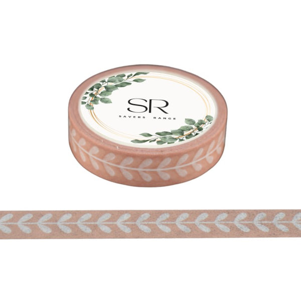 Leaves on Brown - Thin washi tape (10mm)