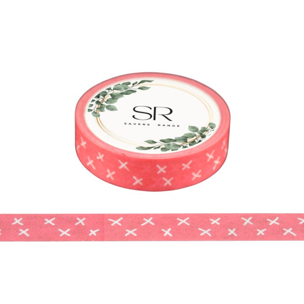 White Crosses on Red - Thin washi tape (10mm)