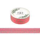 Red Stripes on White - washi tape