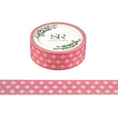 White Diamonds on Crimson - washi tape