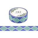 Turquoise Diamonds on Blue - washi tape