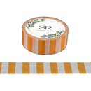 White and Orange Stripes - washi tape