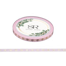 Gold Flowers on Pink - Thin foil washi tape (3mm)