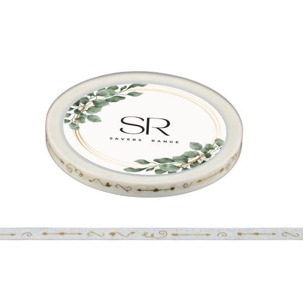 Gold Arrows on White - Thin foil washi tape (3mm)