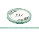 Gold Spots on Green - Thin foil washi tape (3mm)