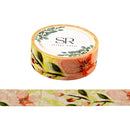 Apricot Flowers on Green - Washi Tape