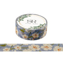 White Petals on Blue - Washi Tape