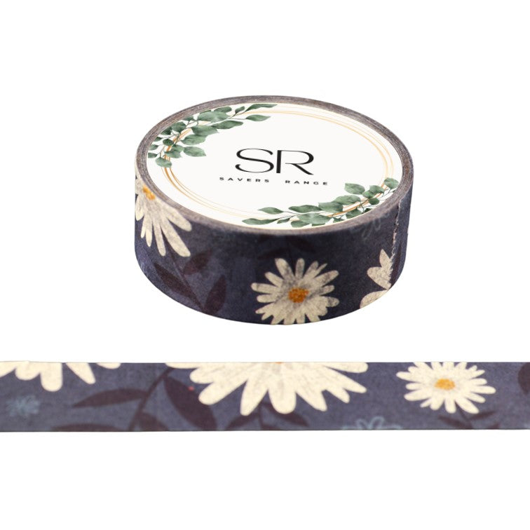Chrysanthemum on Grey - Washi Tape