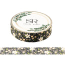 Night Floral Border -  Vintage Series Thin washi tape (10mm)