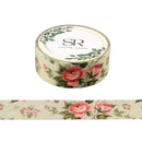 Pink Flowers on Blue Hue -   Vintage Series Washi Tape
