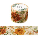 Floral & Rose Pink foil  - Foil Vintage Series  Wide washi tape (30mm)
