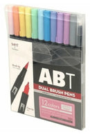 ABT Dual Brush Pen - 12 Pastel Colour Set