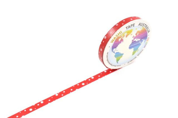 White Spots on Red (Thin 5mm) Washi Tape Australia