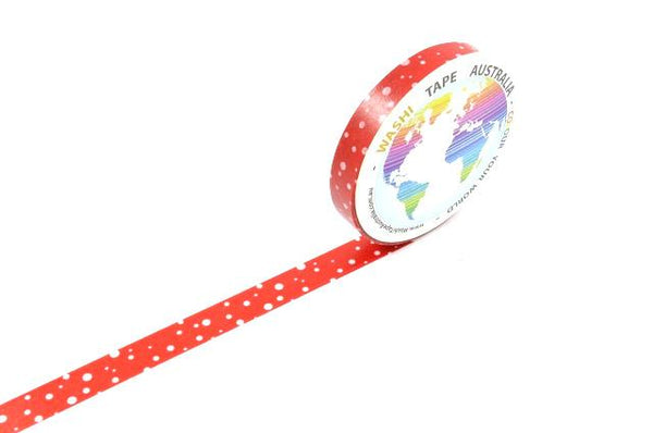 White Spots on Red (Thin 8mm) Washi Tape Australia