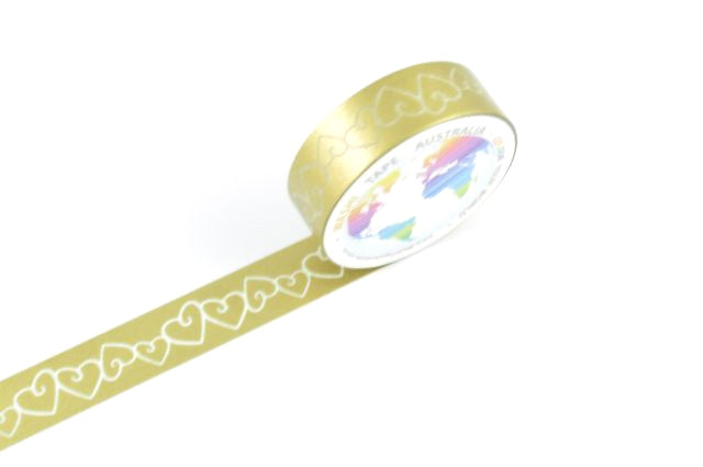 Hearts on Gold Washi Tape