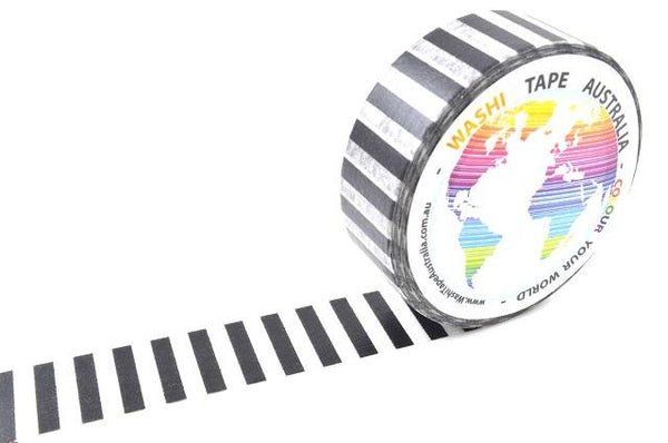 Black Stripes on White Washi Tape Australia