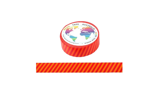 Orange and Red Stipes Washi Tape