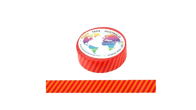 Orange and Red Stipes Washi Tape