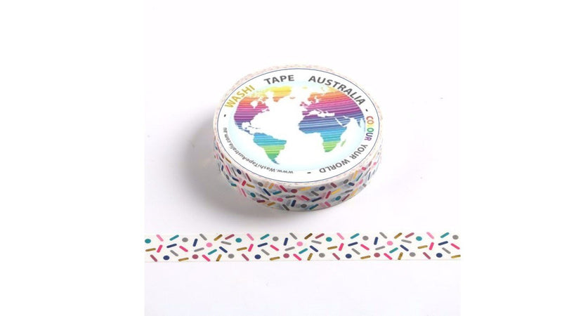 Sprinkles on White (5m Thin 10mm) Washi Tape Australia