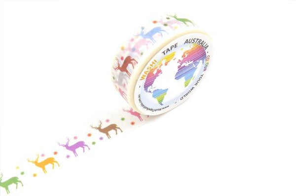 Colourful Reindeers Washi Tape Australia