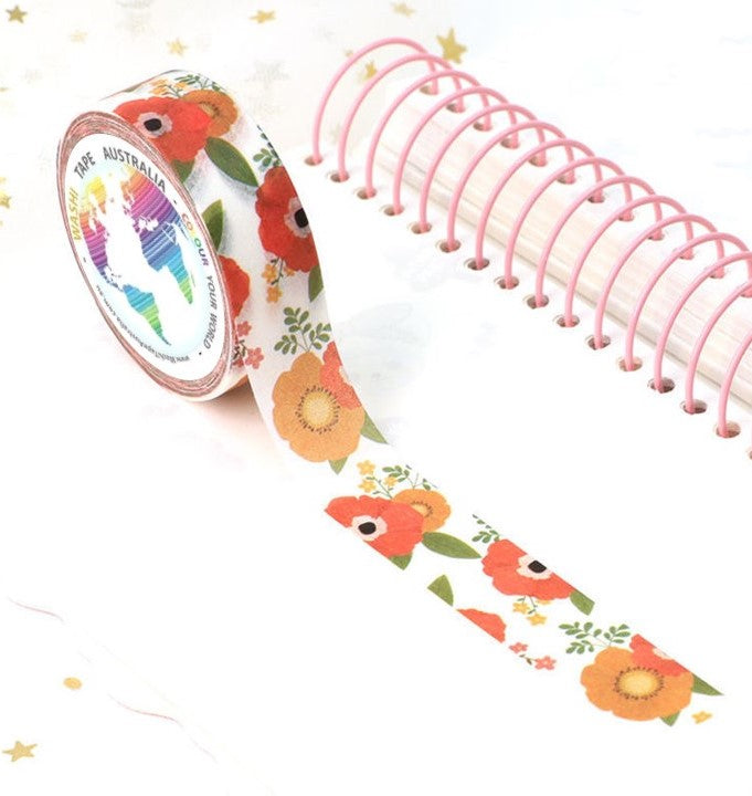 Orange Flowers Washi Tape