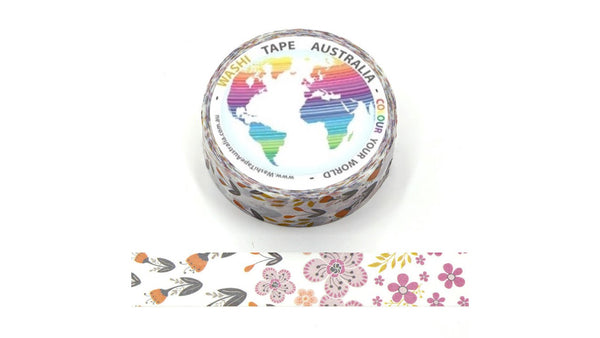 Mauve Floral Washi Tape (5m)