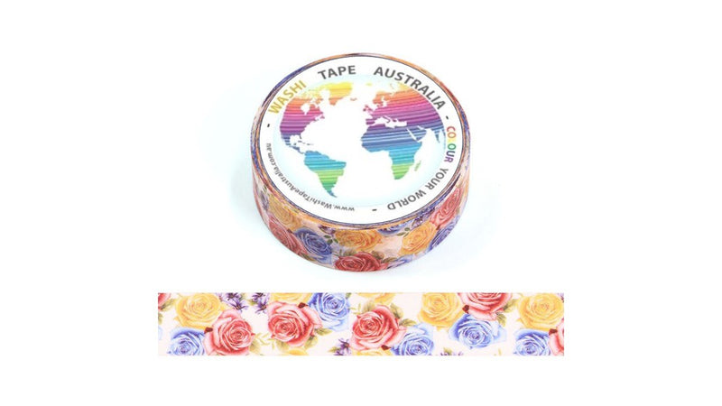 Red, Blue and Yellow Roses Washi Tape Australia