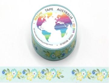 Blue and Yellow blossoms (5m) Washi Tape Australia