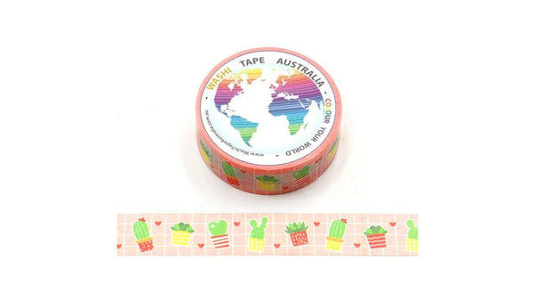 Potted Cactus on Pink Washi Tape Australia