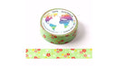 Flowers on Green Washi Tape Australia